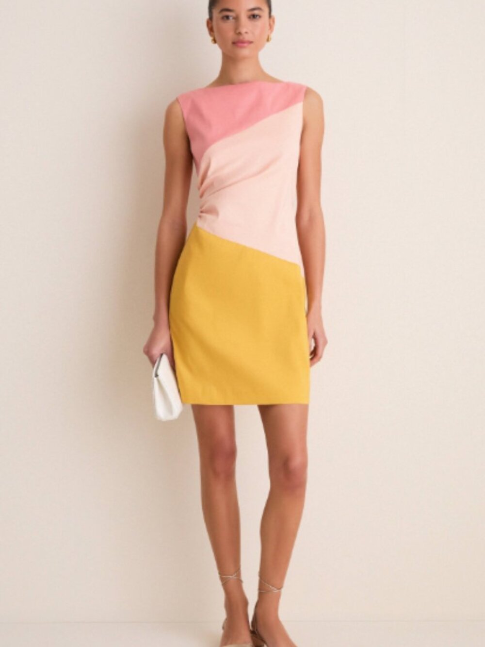 New w/Tags!  Tuckernuck Sorbet Colorblock Stretch Taffeta Gigi Mini Dress - Sz L